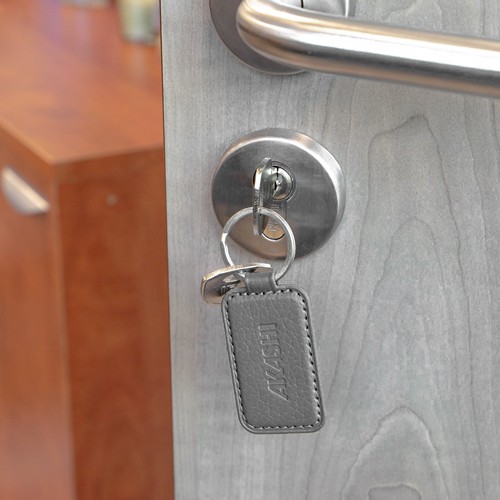 PORTE-CLE CUIR RECYCLÉ BLEU MARINE