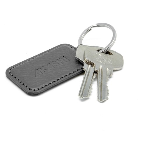 PORTE-CLE CUIR RECYCLÉ BLEU MARINE