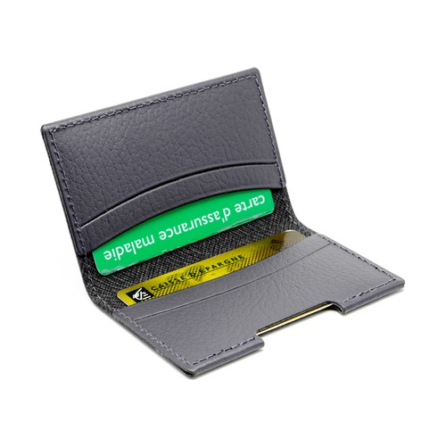 PORTE-CARTES FOLIO AVEC OU SANS ANTI-RFID CUIR RECYCLÉ NOIR - MADE IN EUROPE