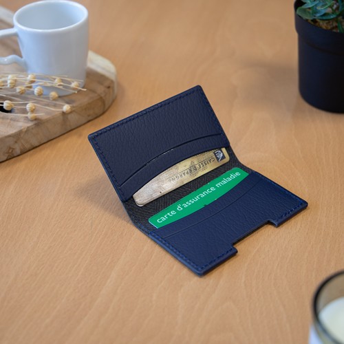 PORTE-CARTES FOLIO AVEC OU SANS ANTI-RFID  CUIR RECYCLÉ GRIS
