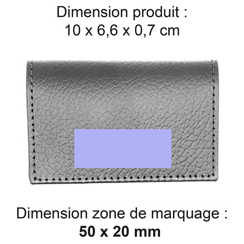 PORTE-CARTES FOLIO AVEC OU SANS ANTI-RFID  CUIR RECYCLÉ GRIS