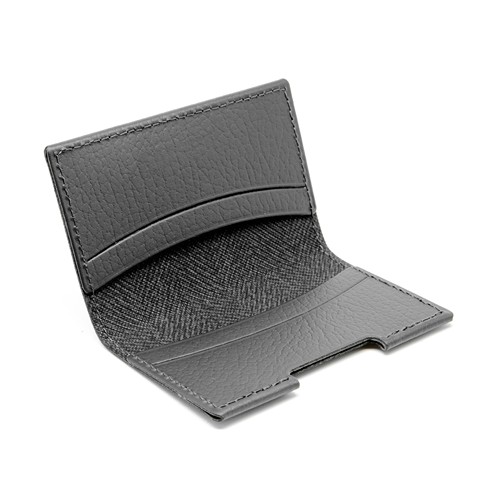 PORTE-CARTES FOLIO AVEC OU SANS ANTI-RFID  CUIR RECYCLÉ GRIS