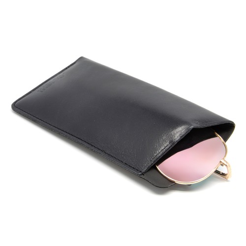 ETUI LUNETTES EN CUIR VERITABLE MARRON FONCE - MADE IN EUROPE