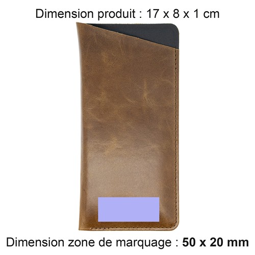 ETUI LUNETTES EN CUIR VERITABLE MARRON CLAIR - 2