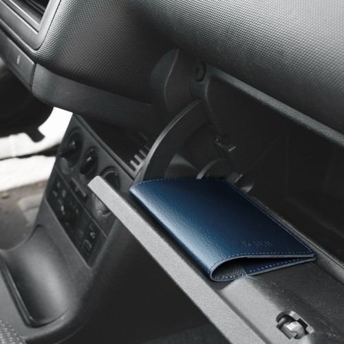 PORTE-PASSEPORT / CARTE GRISE / ASSURANCE CUIR RECYCLÉ GRIS - MADE IN EUROPE - 4