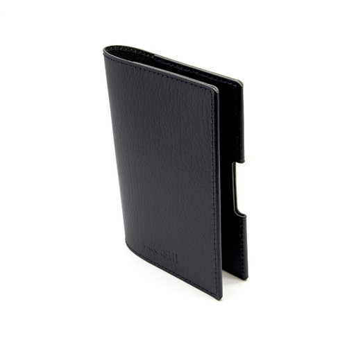 PORTE-PASSEPORT / CARTE GRISE / ASSURANCE CUIR RECYCLÉ NOIR - MADE IN EUROPE