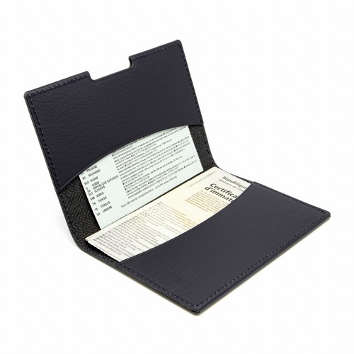 PORTE-PASSEPORT / CARTE GRISE / ASSURANCE CUIR RECYCLÉ NOIR - MADE IN EUROPE