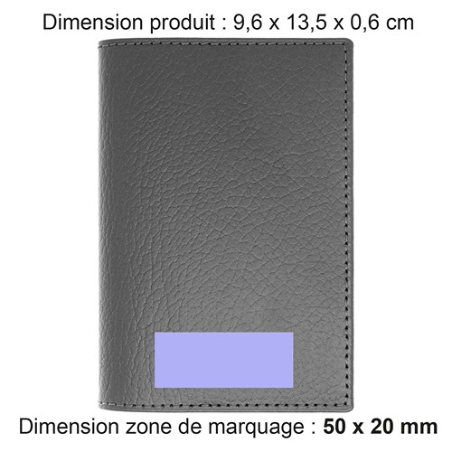 PORTE-PASSEPORT / CARTE GRISE / ASSURANCE CUIR RECYCLÉ BLEU MARINE