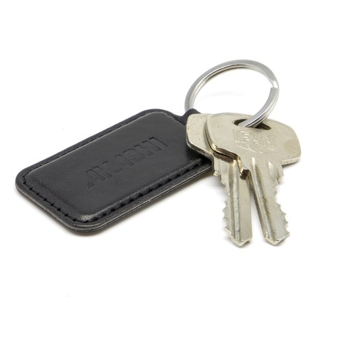 PORTE-CLE EN SIMILI-CUIR LISSE MARRON - MADE IN EUROPE - 2