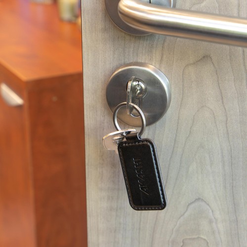 PORTE-CLE EN SIMILI-CUIR LISSE MARRON - MADE IN EUROPE - 3