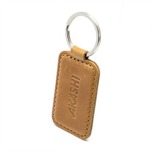 PORTE-CLE EN SIMILI-CUIR LISSE NOIR - 1