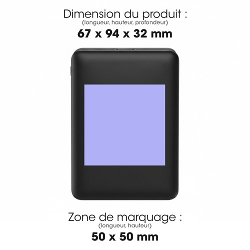 JINDAI - Batterie Powerbank ultra-compacte 20,000 mAh à charge rapide 22,5W