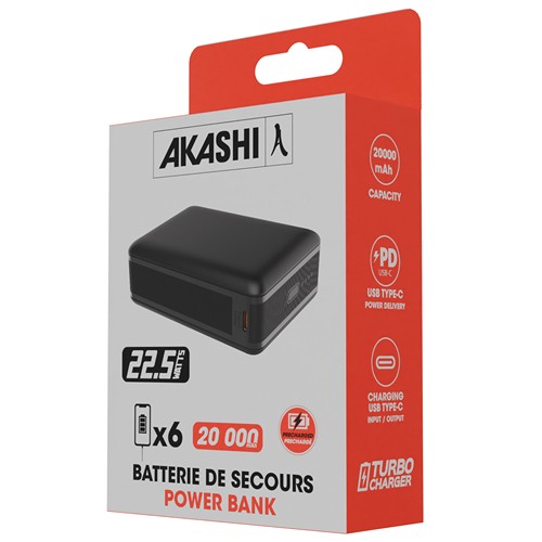 JINDAI - Batterie Powerbank ultra-compacte 20,000 mAh à charge rapide 22,5W