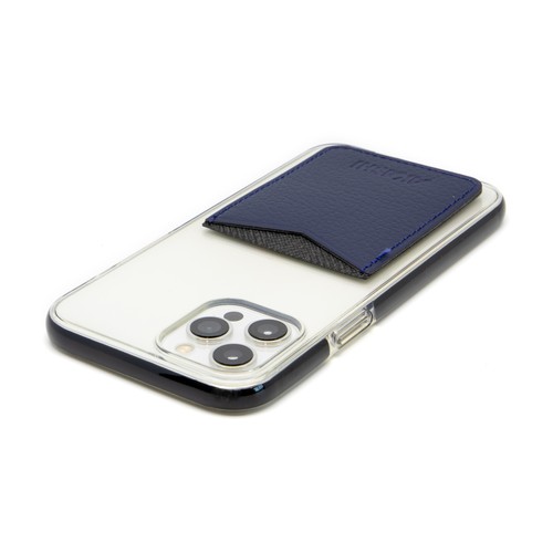 PORTE-CARTE POUR SMARTPHONE AVEC ADHESIF 3M CUIR RECYCLÉ GRIS - MADE IN EUROPE