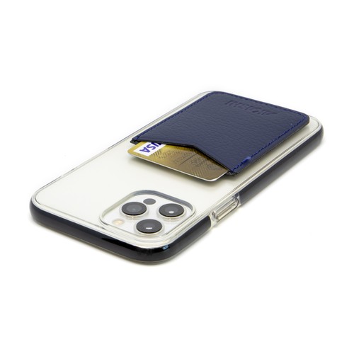 PORTE-CARTE POUR SMARTPHONE AVEC ADHESIF 3M CUIR RECYCLÉ GRIS - MADE IN EUROPE
