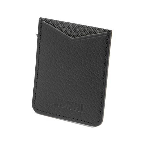 PORTE-CARTE POUR SMARTPHONE AVEC ADHESIF 3M CUIR RECYCLÉ GRIS - MADE IN EUROPE