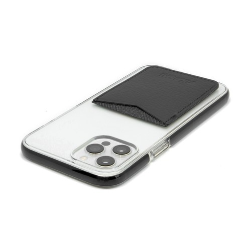 PORTE-CARTE POUR SMARTPHONE AVEC ADHESIF 3M CUIR RECYCLÉ GRIS - MADE IN EUROPE