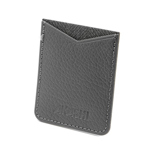 PORTE-CARTE POUR SMARTPHONE AVEC ADHESIF 3M CUIR RECYCLÉ GRIS - MADE IN EUROPE