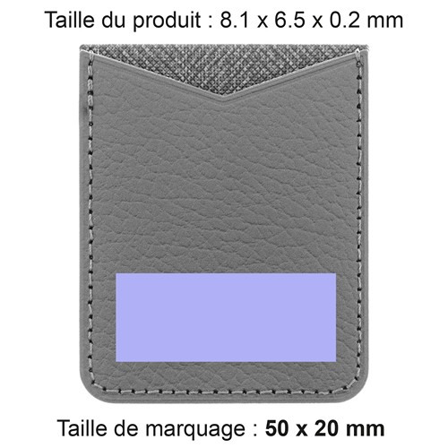 PORTE-CARTE POUR SMARTPHONE AVEC ADHESIF 3M CUIR RECYCLÉ BLEU MARINE