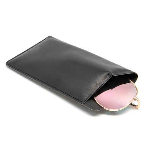 ETUI LUNETTES EN SIMILI-CUIR LISSE MARRON - MADE IN EUROPE