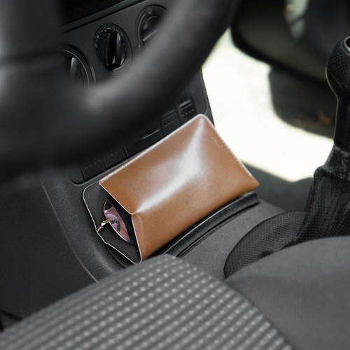 ETUI LUNETTES EN SIMILI-CUIR LISSE NOIR - MADE IN EUROPE - 4