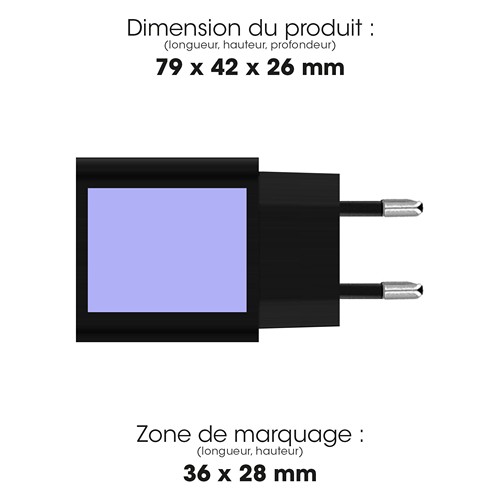 SUKO - CHARGEUR SECTEUR USB TYPE-C 15W + USB-A - NOIR