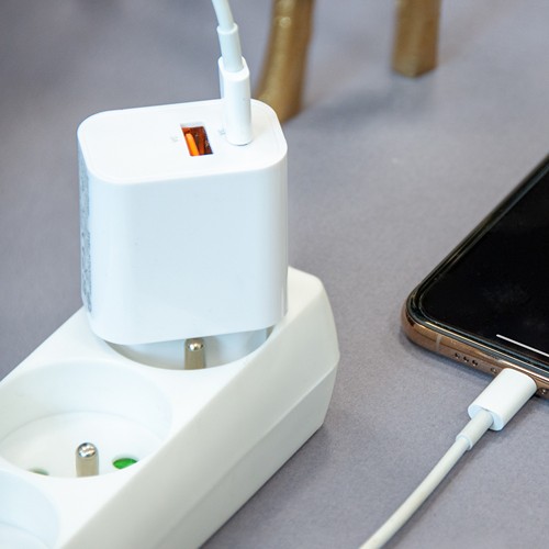 SUKO - CHARGEUR SECTEUR USB TYPE-C 15W + USB-A - NOIR