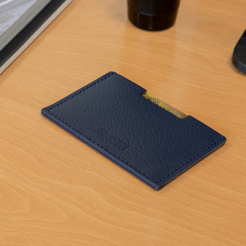 PORTE CARTE SIMPLE CUIR RECYCLÉ NOIR - MADE IN EUROPE - 3