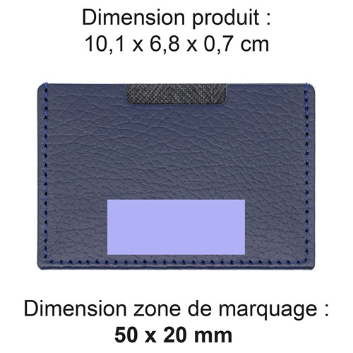 PORTE CARTE SIMPLE CUIR RECYCLÉ BLEU MARINE