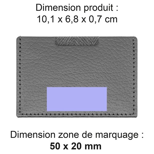 PORTE CARTE SIMPLE CUIR RECYCLÉ BLEU MARINE