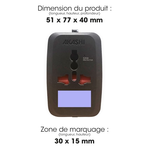 TOREBU - ADAPTATEUR UNIVERSEL DE VOYAGE - NOIR