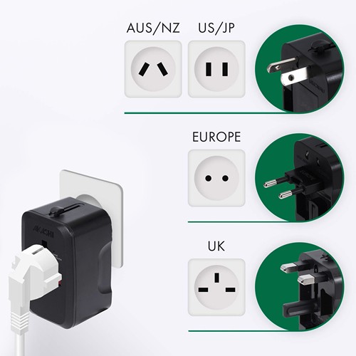 TOREBU - ADAPTATEUR UNIVERSEL DE VOYAGE - NOIR
