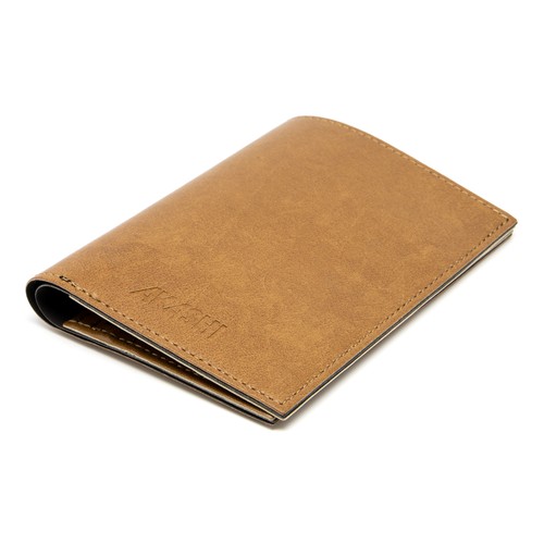 PORTEFEUILLE VERTICAL EN SIMILI-CUIR LISSE MARRON - MADE IN EUROPE