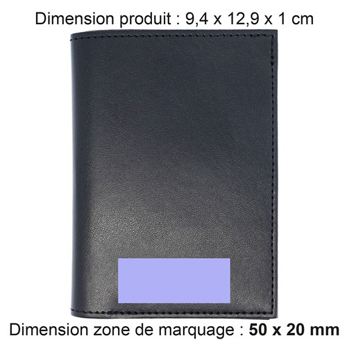 PORTEFEUILLE VERTICAL EN SIMILI-CUIR LISSE NOIR