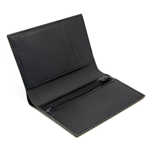 PORTEFEUILLE VERTICAL EN SIMILI-CUIR LISSE NOIR
