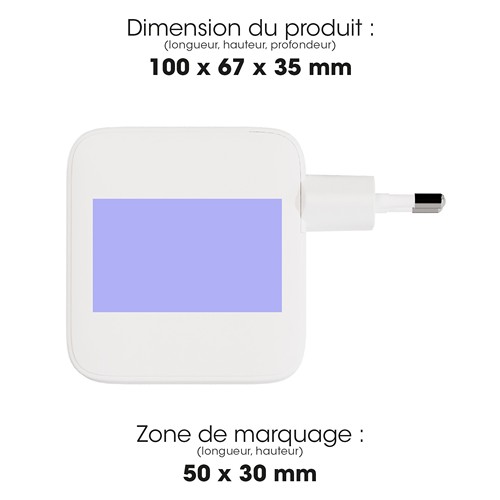 HIMAN - PACK CHARGEUR SECTEUR GAN 100W + CABLE TYPE-C 100W