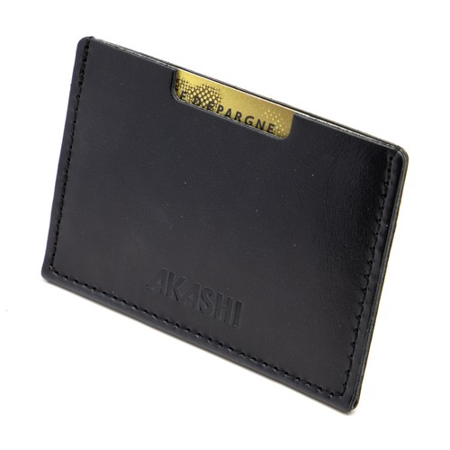 PORTE CARTE SIMPLE EN CUIR VERITABLE MARRON FONCE - MADE IN EUROPE