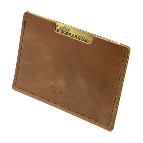 PORTE CARTE SIMPLE EN CUIR VERITABLE NOIR - MADE IN EUROPE - 2