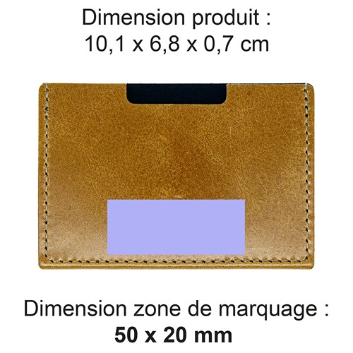 PORTE CARTE SIMPLE EN CUIR VERITABLE MARRON FONCE