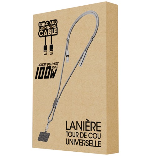 KYOSO - CÂBLE TOUR DE COU À CHARGE ULTRA-RAPIDE 100W & TRANSFERT DE DONNÉES 3 EN 1