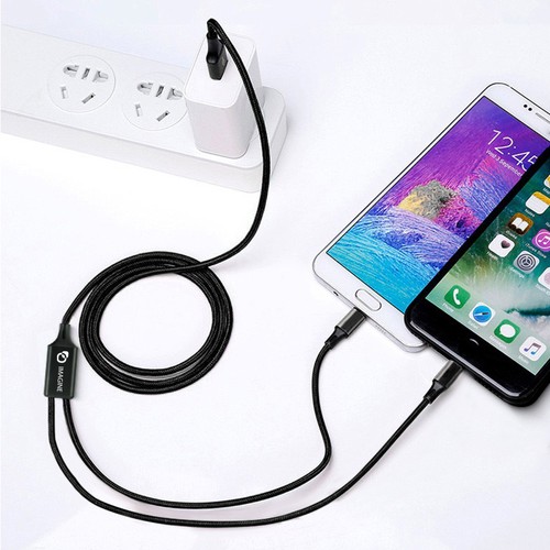 CÂBLE DE CHARGE 4 EN 1 20W EN MATÉRIAUX RECYCLÉS - NOIR