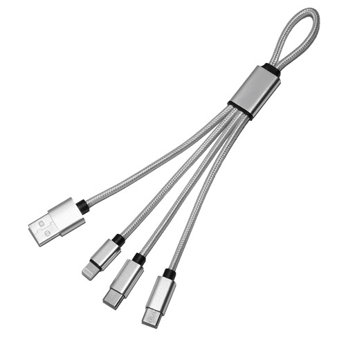 MIJI - CÂBLE COURT 4 EN 1 18 CM À CHARGE RAPIDE 20W EN MATÉRIAUX RECYCLÉS - NOIR - 1
