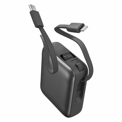 BATTERIE DE SECOURS AVEC 2 CABLES - 10 000 MAH BLANC - 2