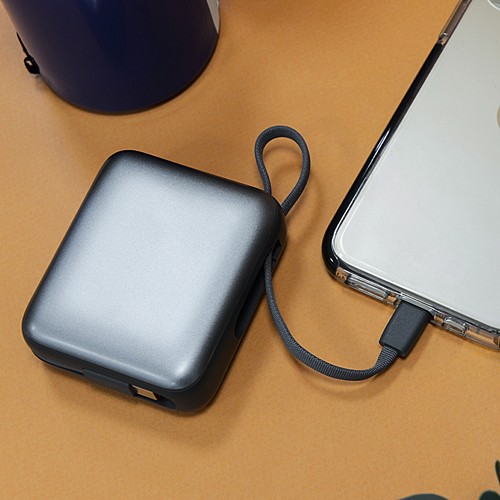 BUSHI - Batterie Powerbank 10,000 mAh avec câbles intégrés à charge rapide 22,5W