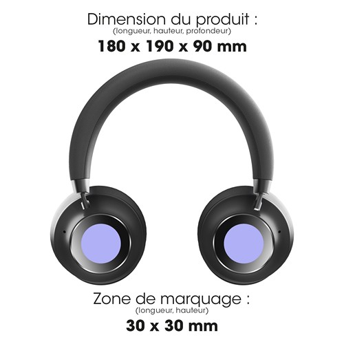 JUNDO - CASQUE À RÉDUCTION DE BRUIT ANC BLUETOOTH SANS FIL NOIR ET ALUMINIUM