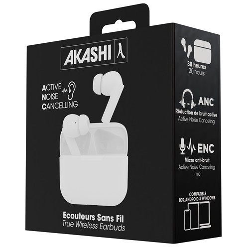 MEIYO - ÉCOUTEURS A RÉDUCTION DE BRUIT ANC SANS FIL BLUETOOTH BLANC