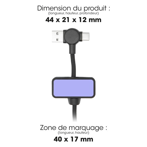 DAO - CÂBLE MAGNÉTIQUE 100W & TRANSFERT DE DONNÉES RAPIDE 4 EN 1 - NOIR