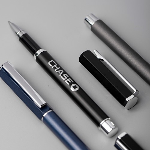 HEXA - Stylo à bille roulante en acier inoxydable recyclé