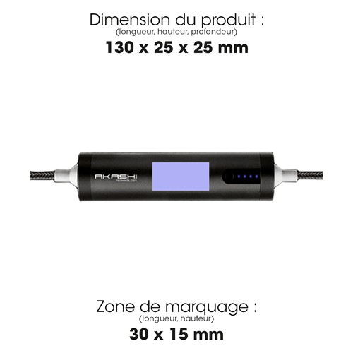 SAYO - CÂBLE USB 3 EN 1 AVEC FONCTION BATTERIE DE SECOURS 2600 mAh - 2