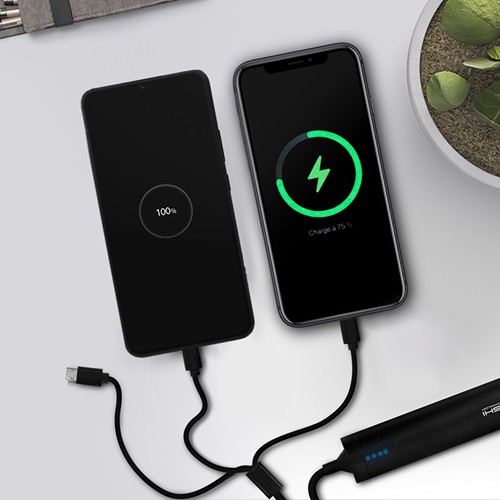 SAYO - CÂBLE USB 3 EN 1 AVEC FONCTION BATTERIE DE SECOURS 2600 mAh - 5